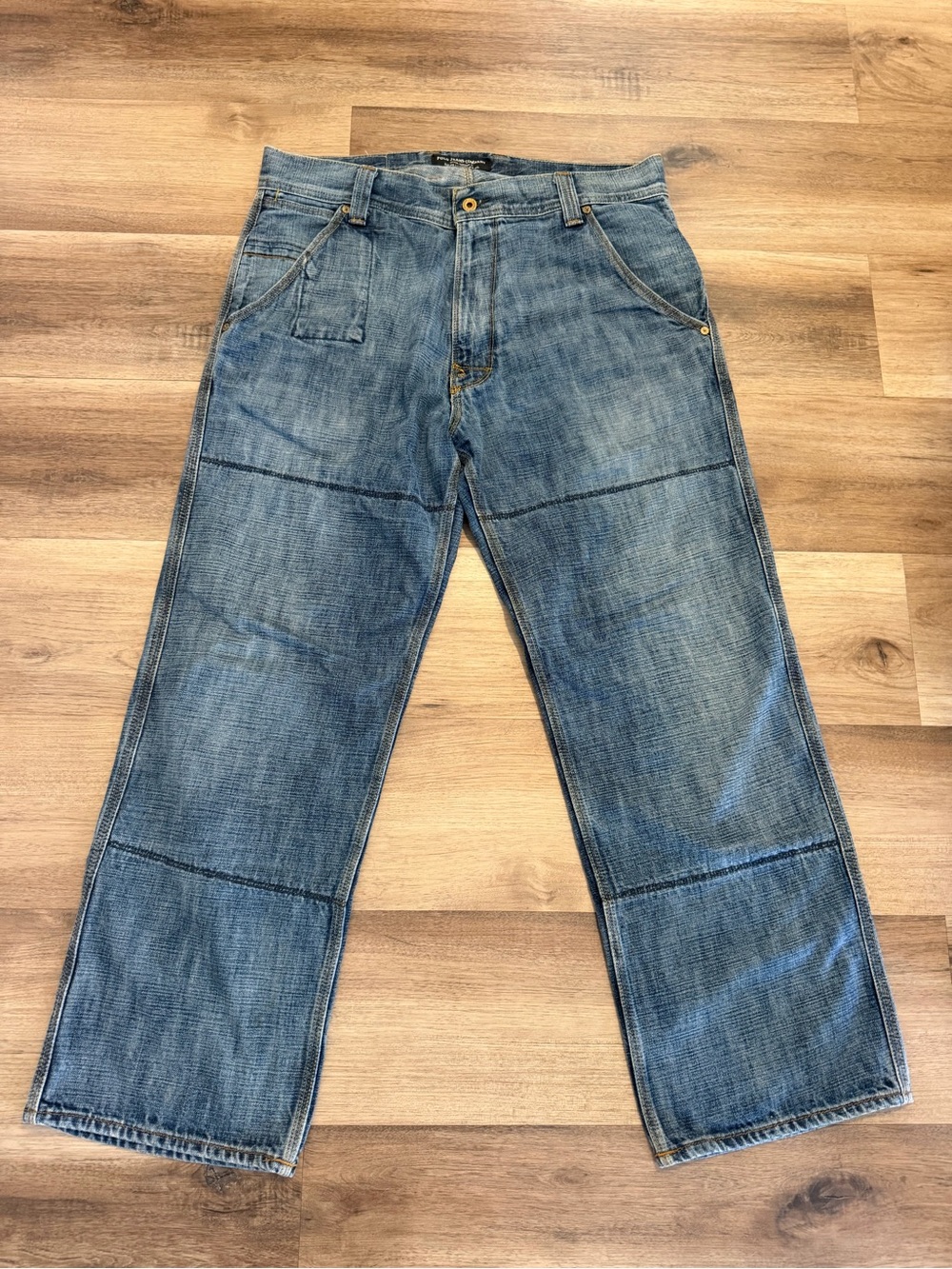 Vintage Polo Jeans Co Double knee Jeans Men’s 36x32 Baggy Blue Denim Pants